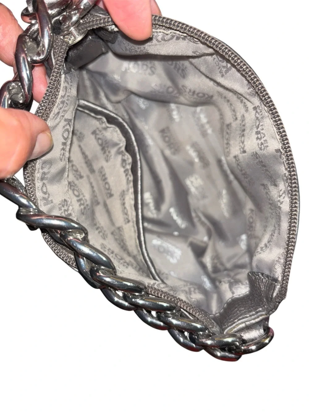 Vintage 2003 Michael Kors Y2K Pebbled Leather Chain Pouchette Mini Bag